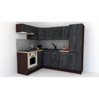 Bucatarie de Colt GENA NEW 3 ST. 160-230, Cu Corp de Cuptor, Wenge / Decor 8509
